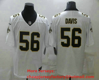 Men's New Orleans Saints #56 Demario Davis White 2021 Vapor Untouchable Stitched NFL Nike Limited Jersey