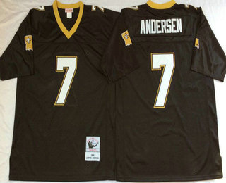 Men's New Orleans Saints #7 Morten Andersen Black Throwback Stitched NFL Jersey