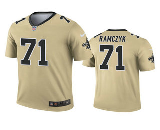 Men's New Orleans Saints #71 Ryan Ramczyk Gold Inverted Legend Jersey