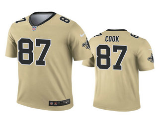Men's New Orleans Saints #87 Jared Cook Gold Inverted Legend Jersey