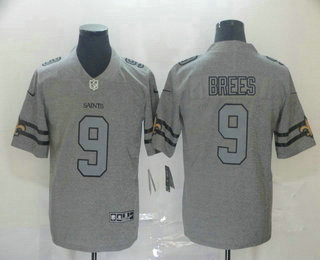 Men's New Orleans Saints #9 Drew Brees 2019 Gray Gridiron Vapor Untouchable Stitched NFL Nike Limited Jersey