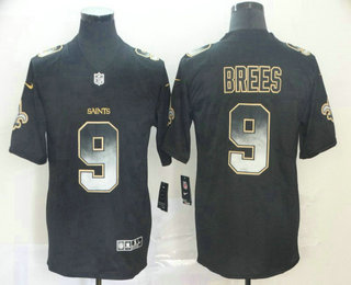 Men's New Orleans Saints #9 Drew Brees Black 2019 Vapor Smoke Fashion Stitched NFL Nike Limited Jersey