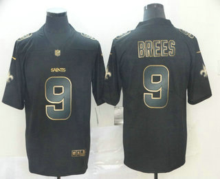 Men's New Orleans Saints #9 Drew Brees Black Gold 2019 Vapor Untouchable Stitched NFL Nike Limited Jersey