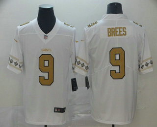 Men's New Orleans Saints #9 Drew Brees White 2019 NEW Team Logo Vapor Untouchable Stitched NFL Nike Limited Jersey