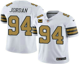 Men's New Orleans Saints #94 Cameron Jordan 2022 White With 4 star C Patch Color Rush Stitched Jersey