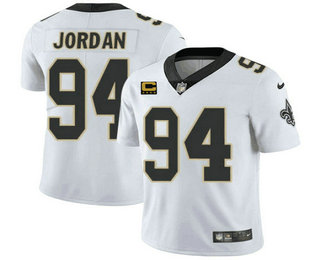Men's New Orleans Saints #94 Cameron Jordan 2022 White With 4 star C Patch Stitched Jersey