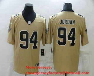 Men's New Orleans Saints #94 Cameron Jordan Gold 2019 Inverted Legend Stitched NFL Nike Limited Jersey