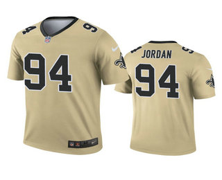 Men's New Orleans Saints #94 Cameron Jordan Gold Inverted Legend Jersey