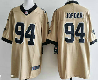 Men's New Orleans Saints #94 Cameron Jordan Limited Gold Alternate Vapor Jersey