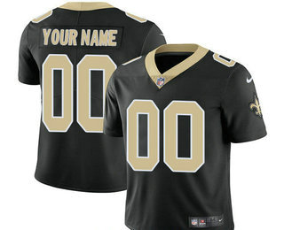 Men's New Orleans Saints Custom Vapor Untouchable Black Team Color NFL Nike Limited Jersey