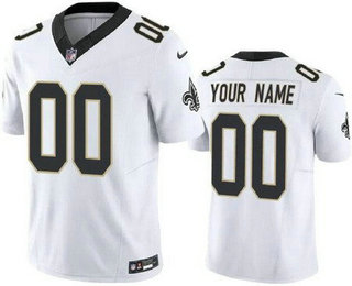 Men's New Orleans Saints Customized Limited White FUSE Vapor Jersey