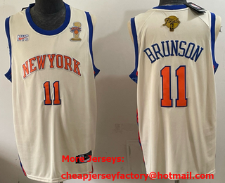 Men's New York Knicks #11 Jalen Brunson 2026 Finals Patch And Finals Champions Patch Stitched Jersey