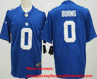 Men's New York Giants #0 Brian Burns Limited Blue Vapor Jersey