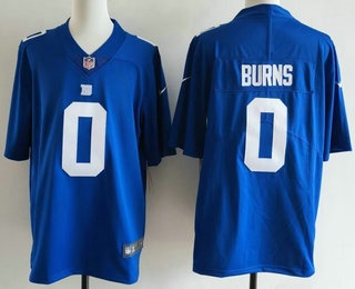 Men's New York Giants #0 Brian Burns Limited Blue Vapor Jersey