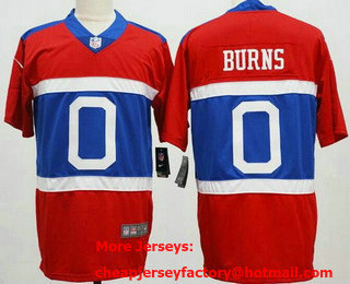 Men's New York Giants #0 Brian Burns Limited Red Alternate Vapor Jersey