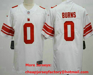 Men's New York Giants #0 Brian Burns Limited White Vapor Jersey