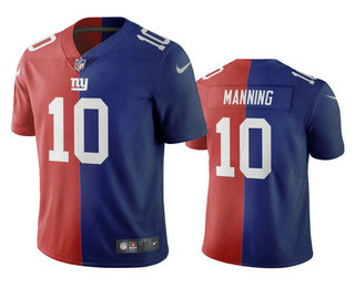 Men's New York Giants #10 Eli Manning Red Royal Two Tone Vapor NFL Nike Limited Jersey