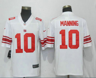 Men's New York Giants #10 Eli Manning White 2017 Vapor Untouchable Stitched NFL Nike Limited Jersey