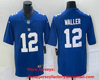 Men's New York Giants #12 Darren Waller Blue Vapor Untouchable Limited Stitched Jersey