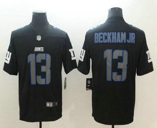 Men's New York Giants #13 Odell Beckham Jr Black 2018 Fashion Impact Black Color Rush Stitched NFL Nike Limited Jersey