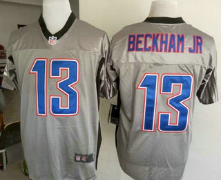 Men's New York Giants #13 Odell Beckham Jr Nike Grey Shadow Elite Jersey