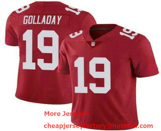 Men's New York Giants #19 Kenny Golladay Red 2021 Vapor Untouchable Stitched NFL Nike Limited Jersey