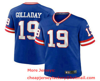 Men's New York Giants #19 Kenny Golladay Royal Stitched Game Jersey
