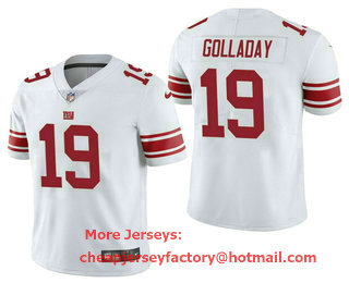 Men's New York Giants #19 Kenny Golladay White 2021 Vapor Untouchable Stitched NFL Nike Limited Jersey