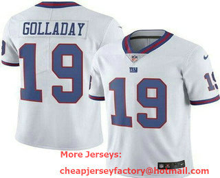 Men's New York Giants #19 Kenny Golladay limited White Rush Color Jersey