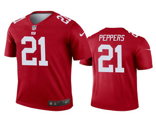 Men's New York Giants #21 Jabrill Peppers Red Inverted Legend Jersey
