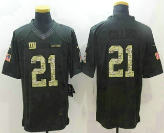 Men's New York Giants #21 Landon Collins Black Anthracite 2016 Salute To Service Stitched NFL Nike Limited Jersey