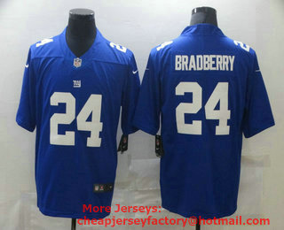 Men's New York Giants #24 James Bradberry Blue 2020 Vapor Untouchable Stitched NFL Nike Limited Jersey
