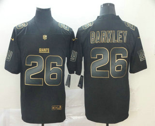 Men's New York Giants #26 Saquon Barkley Black Gold 2019 Vapor Untouchable Stitched NFL Nike Limited Jersey