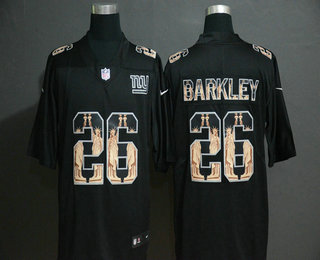 Men's New York Giants #26 Saquon Barkley Black Statue Of Liberty Stitched NFL Nike Limited Jersey