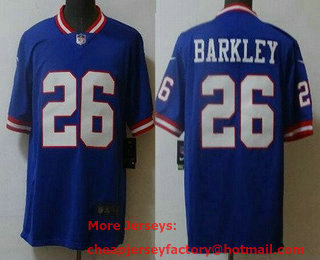 Men's New York Giants #26 Saquon Barkley Limited Blue Classic Vapor Jersey