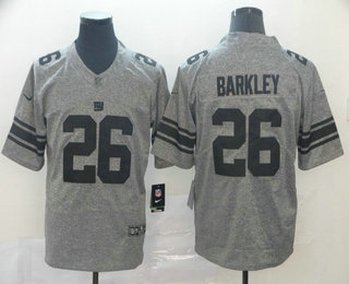 Men's New York Giants #26 Saquon Barkley Nike Gray Gridiron 2018 Vapor Untouchable NFL Gray Limited Jersey