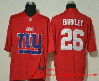 Men's New York Giants #26 Saquon Barkley Red 2020 Big Logo Vapor Untouchable Stitched NFL Nike Fashion Limited Jersey