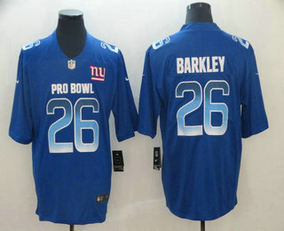 Men's New York Giants #26 Saquon Barkley Royal Blue 2019 Pro Bowl Vapor Untouchable Stitched NFL Nike Limited Jersey