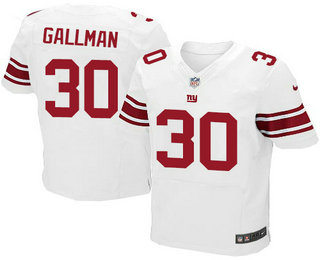 Men's New York Giants #30 Wayne Gallman White Road Stitched NFL Nike Elite Jersey