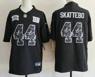 Men's New York Giants #44 Cam Skattebo Limited Black FUSE 2026 Salute To Service Jersey
