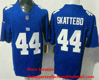 Men's New York Giants #44 Cam Skattebo Limited Blue FUSE Vapor Jersey