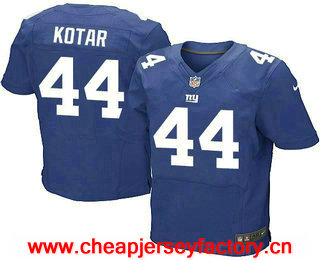 Men's New York Giants #44 Doug Kotar Royal Blue Team Color Stitched NFL Nike Elite Jersey