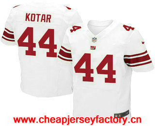 Men's New York Giants #44 Doug Kotar White Road Stitched NFL Nike Elite Jersey