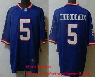 Men's New York Giants #5 Kayvon Thibodeaux Limited Blue Classic Vapor Jersey