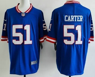 Men's New York Giants #51 Abdul Carter Limited Blue Classic FUSE Vapor Jersey