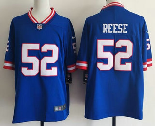 Men's New York Giants #52 Arvell Reese Limited Blue Throwback Vapor Jersey