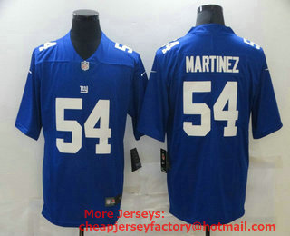 Men's New York Giants #54 Blake Martinez Blue 2020 Vapor Untouchable Stitched NFL Nike Limited Jersey