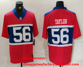 Men's New York Giants #56 Lawrence Taylor Century Red Alternate Vapor FUSE Limited Stitched Jersey