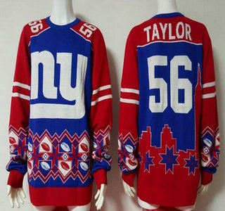 Men's New York Giants #56 Lawrence Taylor Retired Player Multicolor NFL Sweater