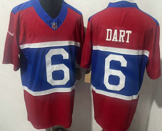 Men's New York Giants #6 Jaxson Dart Limited Red Alternate FUSE Vapor Jersey